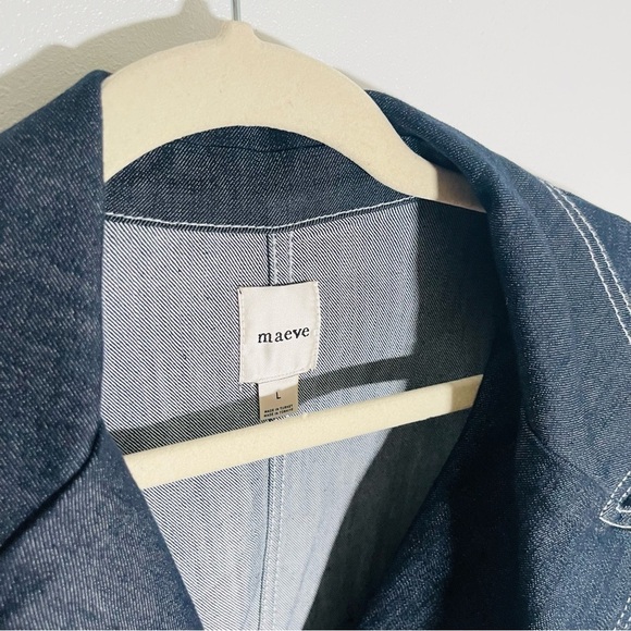 NWT Anthropologie Maeve Boxy Rinsed Denim Blazer - Picture 4 of 9